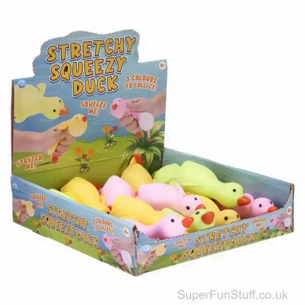 Stretch & Squeeze Duck - Fun Sensory Fidget Toy for Stress Relief - 16cm | SuperFunStuff.co.uk