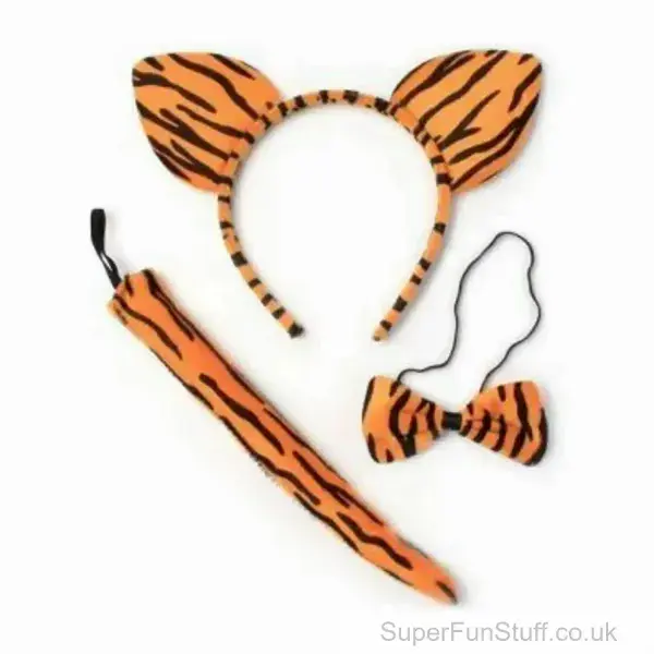 Tiger Fancy Dress Set | Tail, Collar and Headband | Costumes