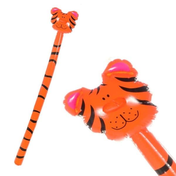Tiger Head on Stick Inflatable (145cm) | Kids Themed Parties | Inflatable Animals