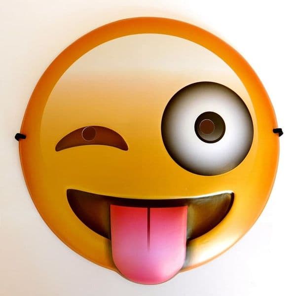 Tongue Out Emoji Mask Smiley | Smile Face Party Novelty