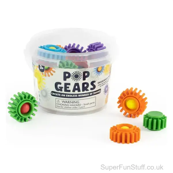 Tub of 12 Rubber Interlocking Fidget Cogs - 3cm