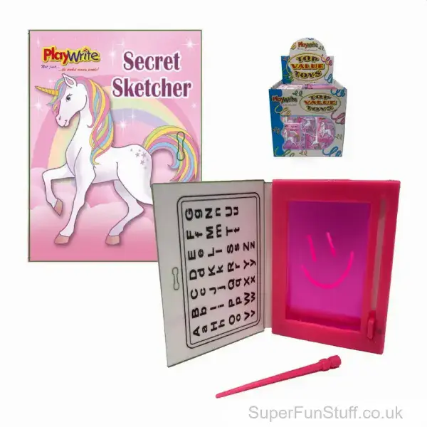 Unicorn Mini Magnetic Secret Drawing Sketcher - 6.5 x 5cm | Mini Unicorn Party Bag Filler For Girls