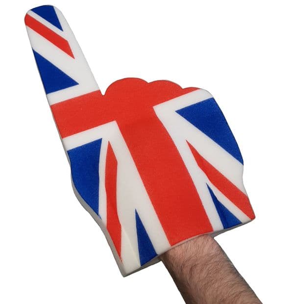 Union Jack Flag Big Foam Finger | Great Britain Fancy Dress Foam Hand