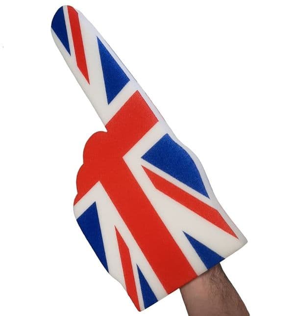 Union Jack Flag Big Foam Finger | Great Britain Fancy Dress Foam Hand