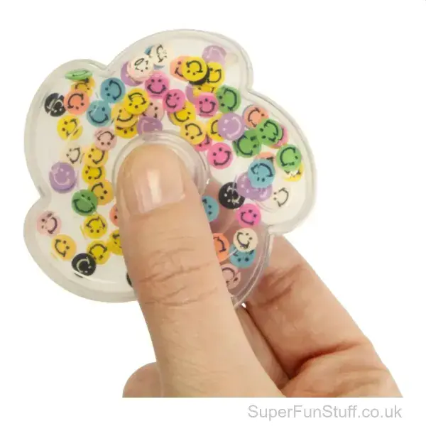 Water Filled Fidget Spinner Toy With Moving Beads - 6.5cm