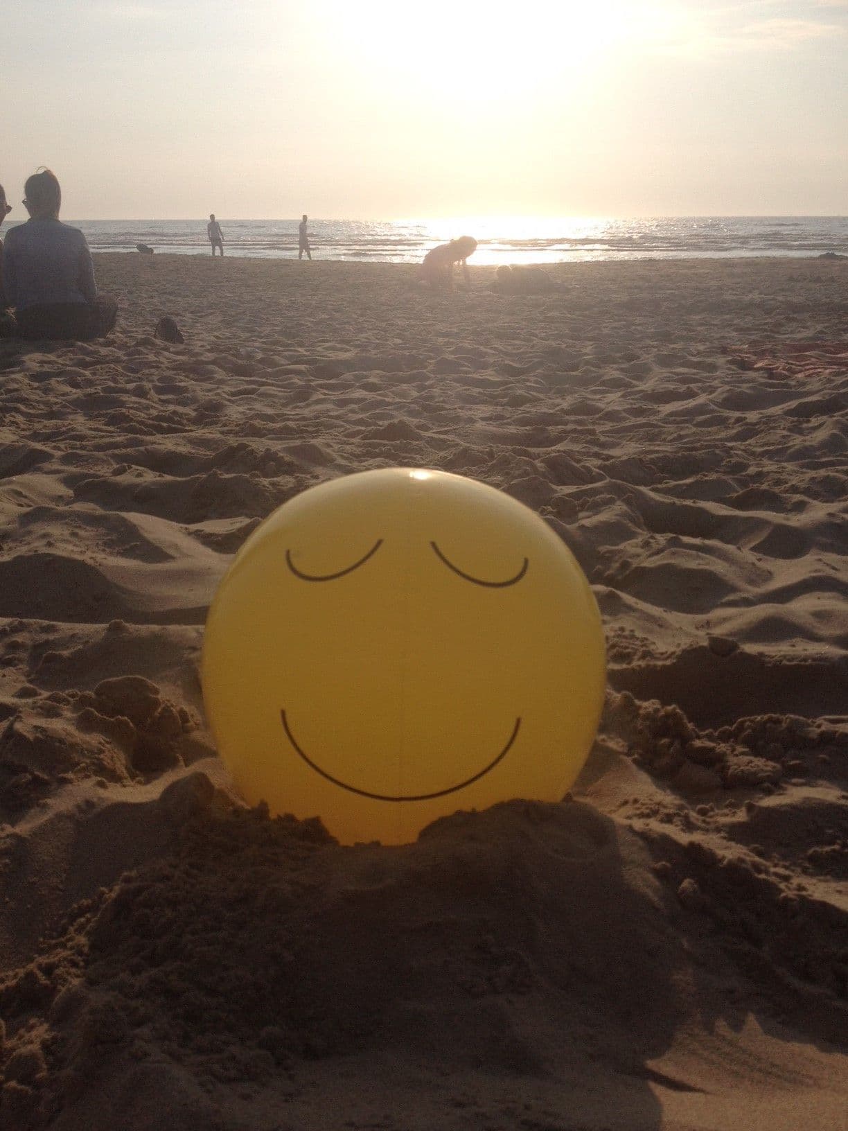 Chilled relaxed beach ball at beach