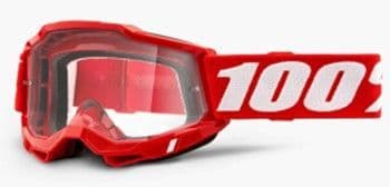 100% Accuri 2 JR Flo Red Motocross Goggles - Clear
