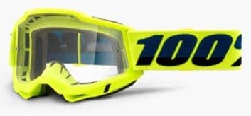 100% Accuri 2 JR Flo Yellow Motocross Goggles - Clear