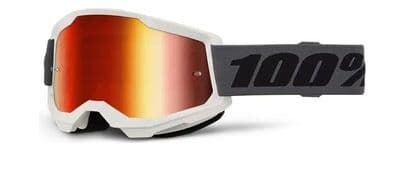 100% Strata 2 Grey Goggles with Red Mirror Lens
