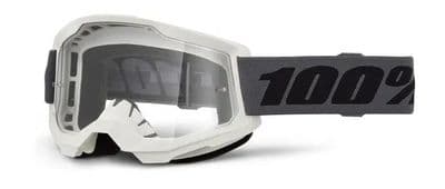 100% Strata 2 Grey MX Goggle - Clear Lens