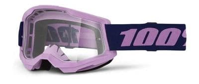 100% Strata 2 Purple MX Goggle - Clear Lens