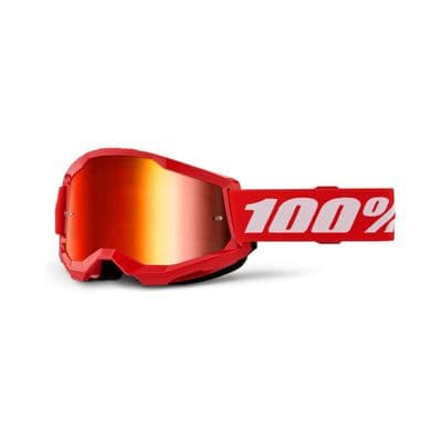 100% Strata 2 Red Goggles with Red Mirror Lens