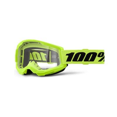 100% Strata 2 Yellow MX Goggle - Clear Lens
