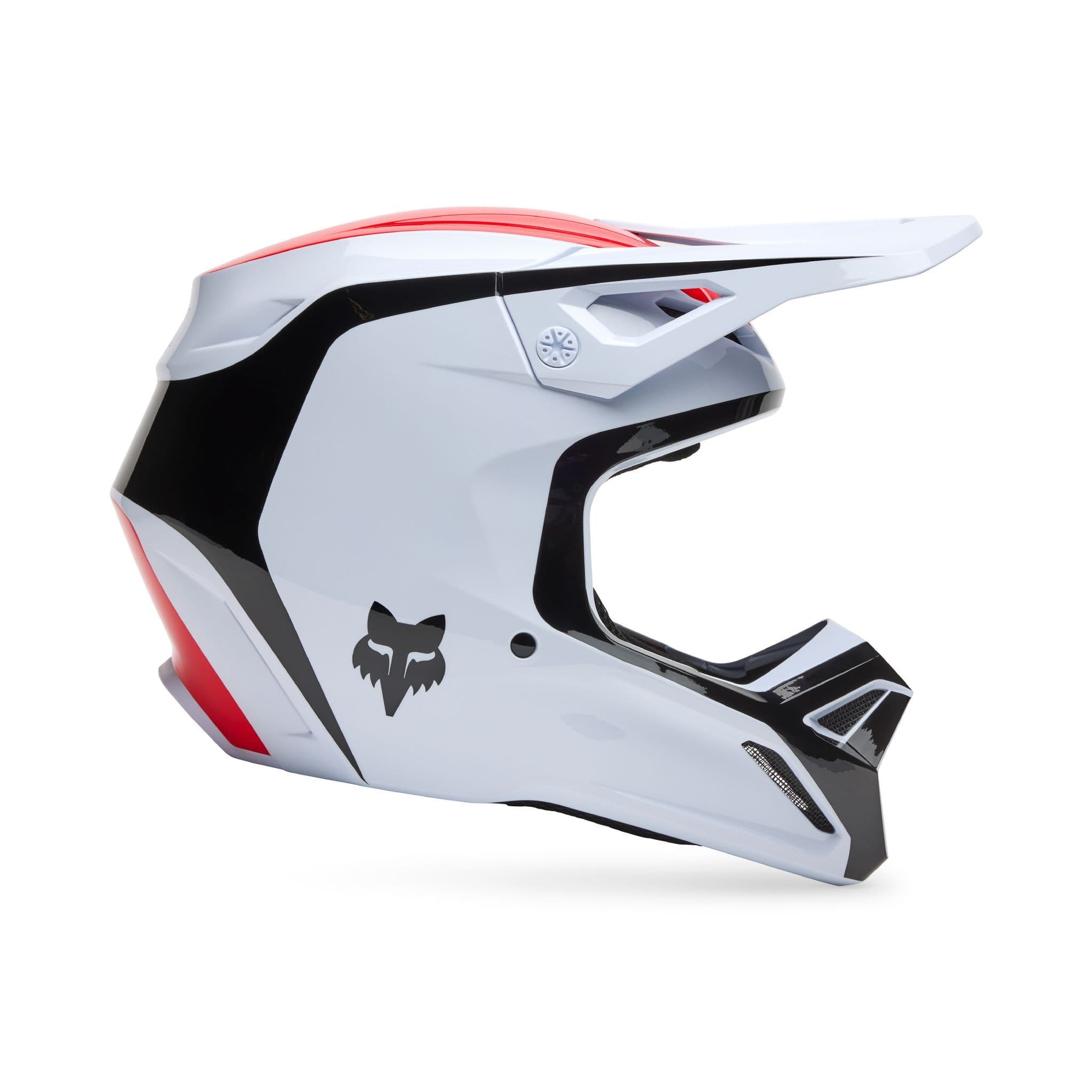 2025 Fox V1 Flow Motocross Helmet - White Red