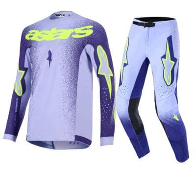 2026 Alpinestars Supertech Scenz Motocross Kit Combo - Purple Yellow
