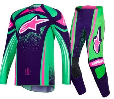 2026 Alpinestars Techstar Nomur Motocross Kit Combo - Purple Green