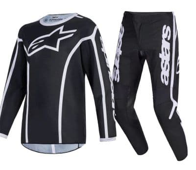 2026 Alpinestars Youth Fluid Apex Motocross Kit Combo -Black Grey