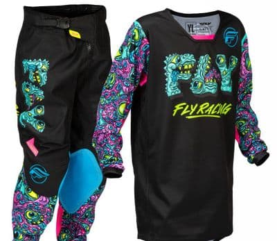 2026 Fly Kinetic Youth Mutant  Motocross Kit - Black Multi