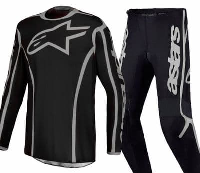 2027 Alpinestars Fluid Apex V2 Motocross Kit Combo- Black Silver