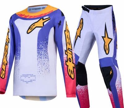 2027 Alpinestars Youth Fluid Drag Motocross Kit Combo - Lilac Purple Pink
