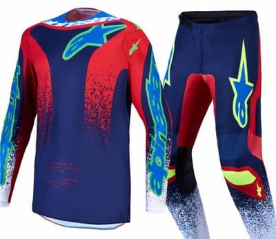 2027 Alpinestars Youth Fluid Drag Motocross Kit Combo - Navy Red