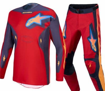 2027 Alpinestars Youth Fluid Hunt Motocross Kit Combo - Red Coral