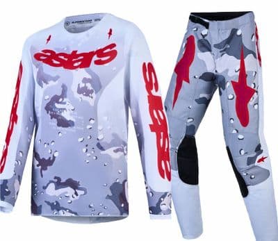 2027 Alpinestars Youth Fluid Lone Motocross Kit Combo - Grey Red