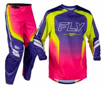2027 Fly F-16  Raze Motocross Kit Combo - Purple Red Yellow