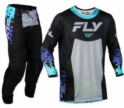 2027 Fly Lite Flake Motocross Kit Combo - Black Multi