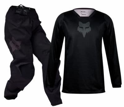 2027 Fox 180 Youth Blackout Motocross Kit Combo - Black