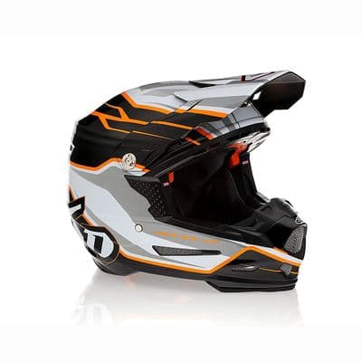 6D ATR-2 Phase Motocross Helmet - White Orange