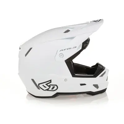 6D ATR-3 Gloss Motocross Helmet - White FIM