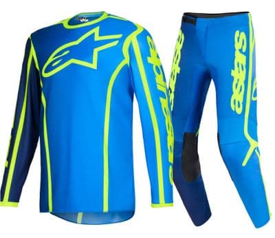 Alpinestars Fluid Apex Motocross Kit Combo- Blue Yellow