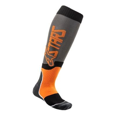 Alpinestars MX Plus 2 Motocross Socks - Grey Orange