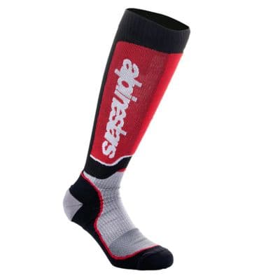 Alpinestars MX Plus  Motocross Socks - Grey/ Red