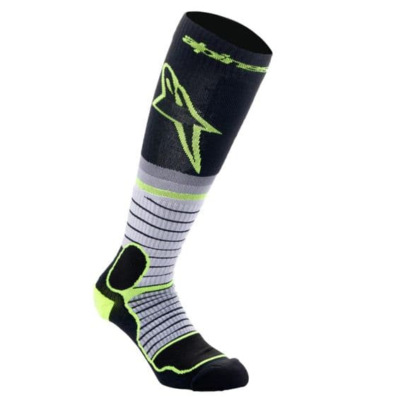 Alpinestars MX Pro Motocross Socks - Black/ Grey/ Yellow
