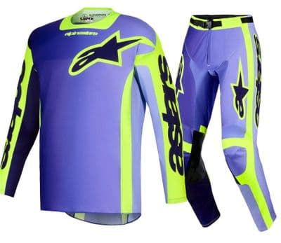 Alpinestars Racer Portl Motocross Kit Combo - Purple Yellow