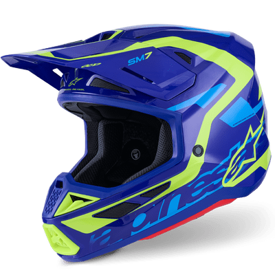 Alpinestars S-M7 Deed Helmet - Blue Yellow