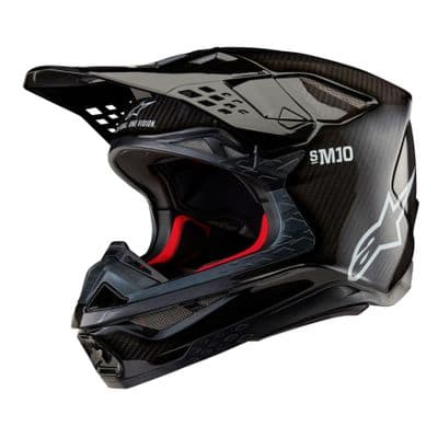 Alpinestars SM10 Black Gloss Carbon Motocross Helmet
