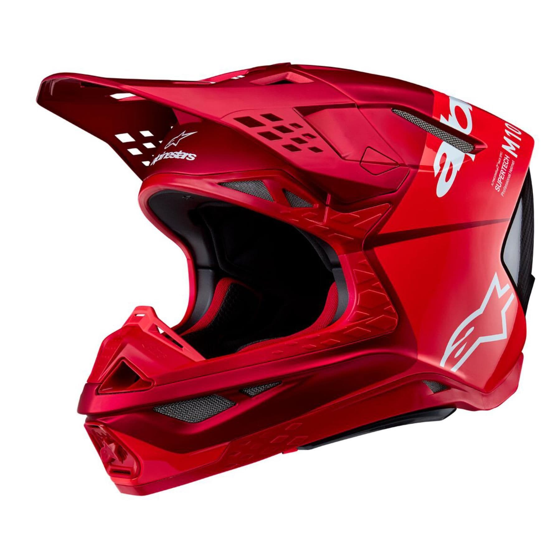 Alpinestars SM10 Red Gloss Carbon Motocross Helmet