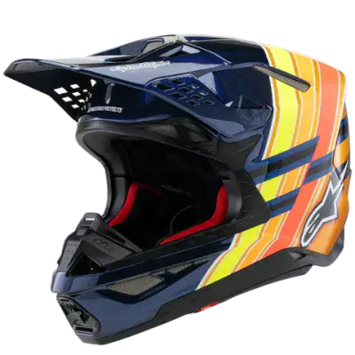 Alpinestars SM10 TLD Carbon Motocross Helmet - Blue Orange Yellow