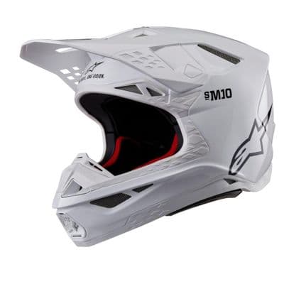 Alpinestars SM10 White Gloss Carbon Motocross Helmet