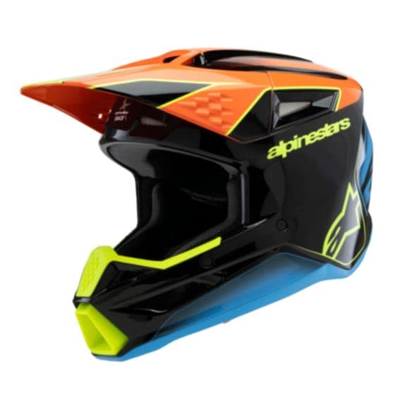 Alpinestars SM3 Youth Fray Motocross Helmet - Black Orange Yellow