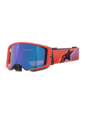Alpinestars Supertech Corp Coral Purple Goggles - Mirror Lens