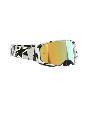Alpinestars Supertech Corp White Gold Goggles - Mirror Lens