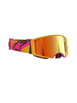 Alpinestars Supertech Corp Yellow Pink Goggles - Mirror Lens