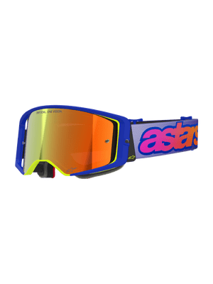 Alpinestars Supertech Vista Blue Yellow Goggles - Mirror Lens