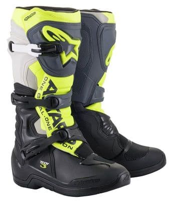 Alpinestars Tech 3 Motocross Boots - Black/ Grey/ Yellow