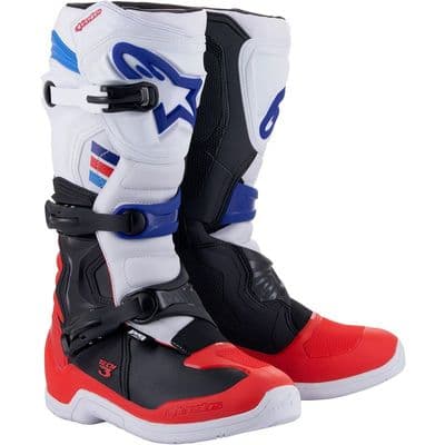 Alpinestars Tech 3 Motocross Boots - White Red Blue