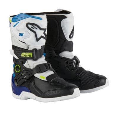 Alpinestars Tech 3s Kids Motocross Boots - White Black Blue